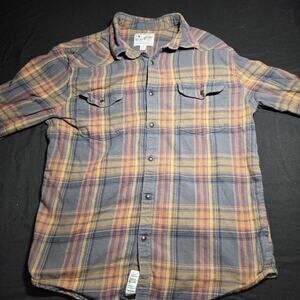 Vintage Lucky Brand Saturday Stretch pearl snap Button Down Shirt. Size S/P